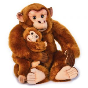 peluche Lelly Scimpanzè con baby